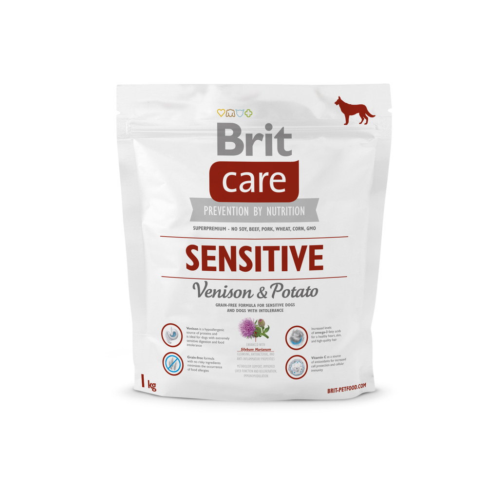 Brit Care Sensitive Venison and Potato 1 kg (д/взр. соб. всех пород с олениной)